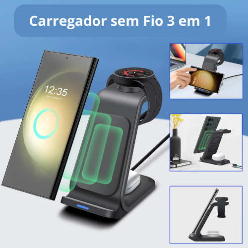 Carregador 3 em 1 Fusion Charge 3x